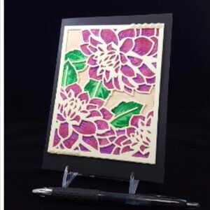 Layered Flowers Note Card #2‎ with Envelope